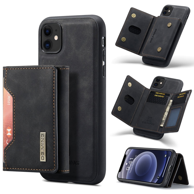 DG.MING M2 Series 3-Fold Multi Card Bag Back Cover Shockproof Case with Wallet & Holder Function For iPhone 11(Black) - HoMEdemic™ 