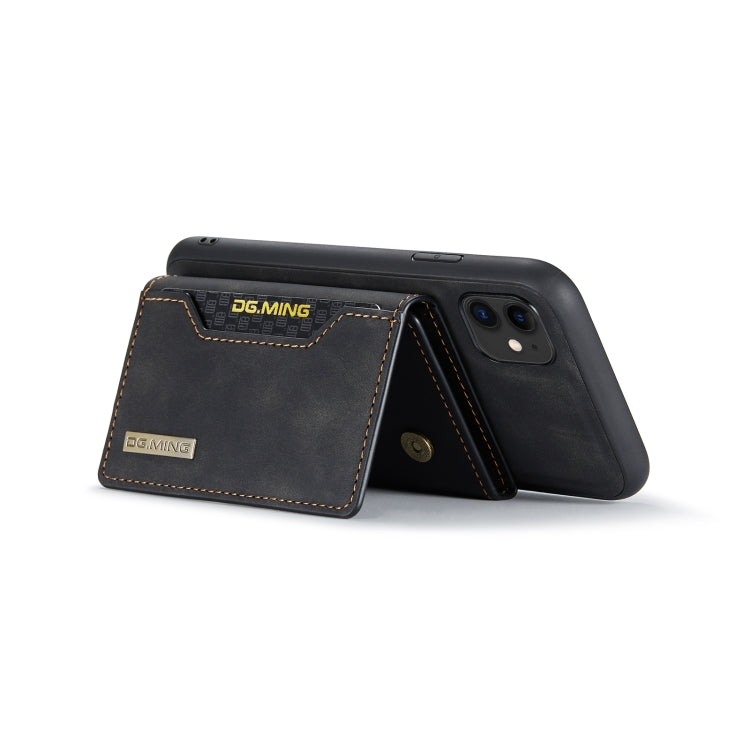 DG.MING M2 Series 3-Fold Multi Card Bag Back Cover Shockproof Case with Wallet & Holder Function For iPhone 11(Black) - HoMEdemic™ 
