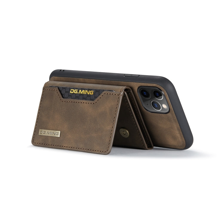DG.MING M2 Series 3-Fold Multi Card Bag Back Cover Shockproof Case with Wallet & Holder Function For iPhone 11 Pro(Coffee) - HoMEdemic™ 