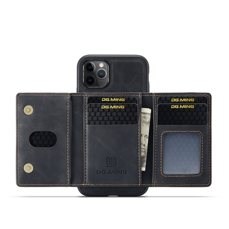 DG.MING M2 Series 3-Fold Multi Card Bag Back Cover Shockproof Case with Wallet & Holder Function For iPhone 11 Pro Max(Black) - HoMEdemic™ 