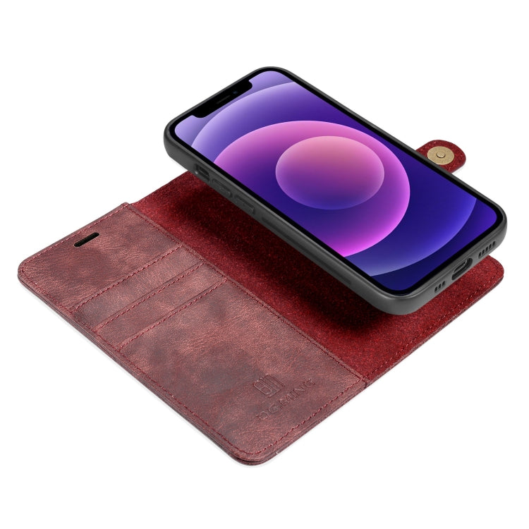 For iPhone 13 DG.MING Crazy Horse Texture Flip Detachable Magnetic Leather Case with Holder & Card Slots & Wallet(Red) - HoMEdemic™ 