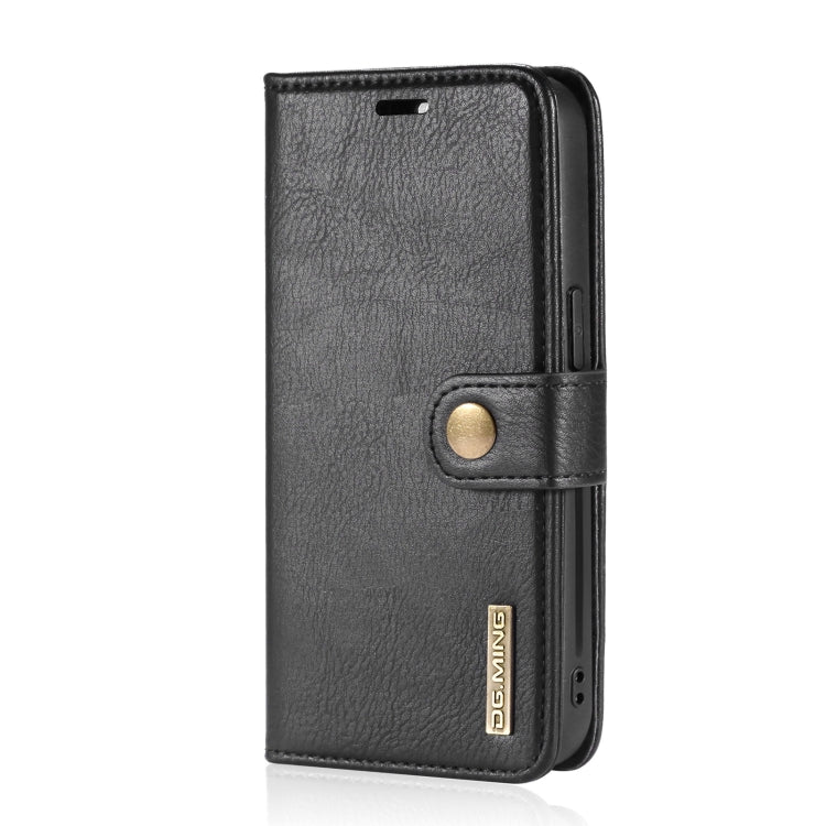 For iPhone 13 Pro DG.MING Crazy Horse Texture Flip Detachable Magnetic Leather Case with Holder & Card Slots & Wallet (Black) - HoMEdemic™ 