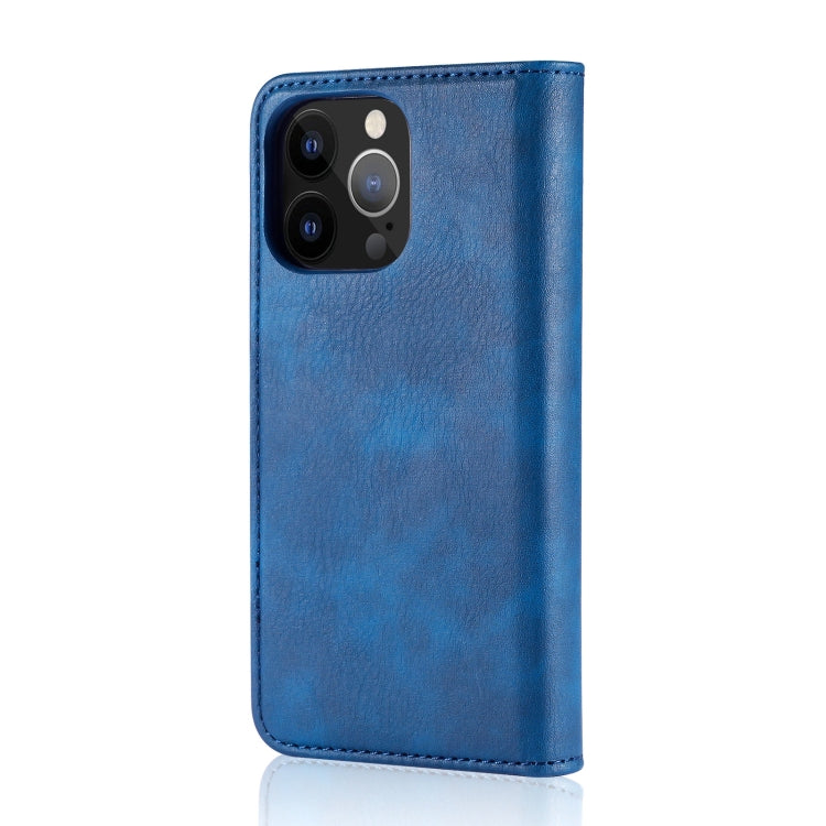 For iPhone 13 Pro DG.MING Crazy Horse Texture Flip Detachable Magnetic Leather Case with Holder & Card Slots & Wallet (Blue) - HoMEdemic™ 