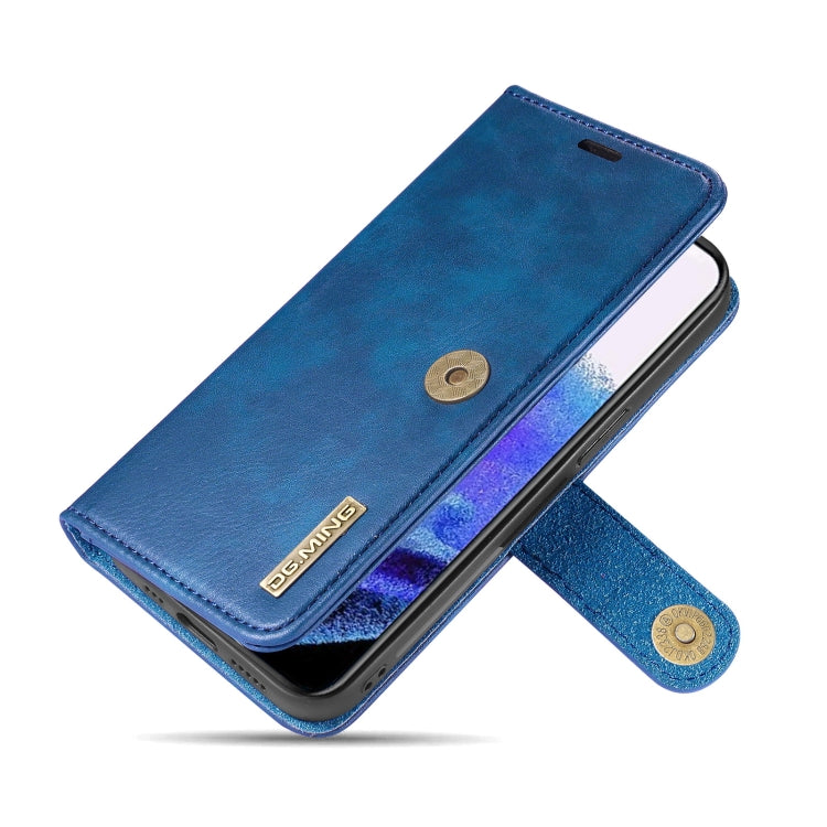 For iPhone 13 Pro DG.MING Crazy Horse Texture Flip Detachable Magnetic Leather Case with Holder & Card Slots & Wallet (Blue) - HoMEdemic™ 