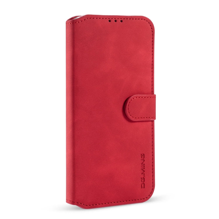 For iPhone 13 DG.MING Retro Oil Side Horizontal Flip Leather Case with Holder & Card Slots & Wallet(Red) - HoMEdemic™ 