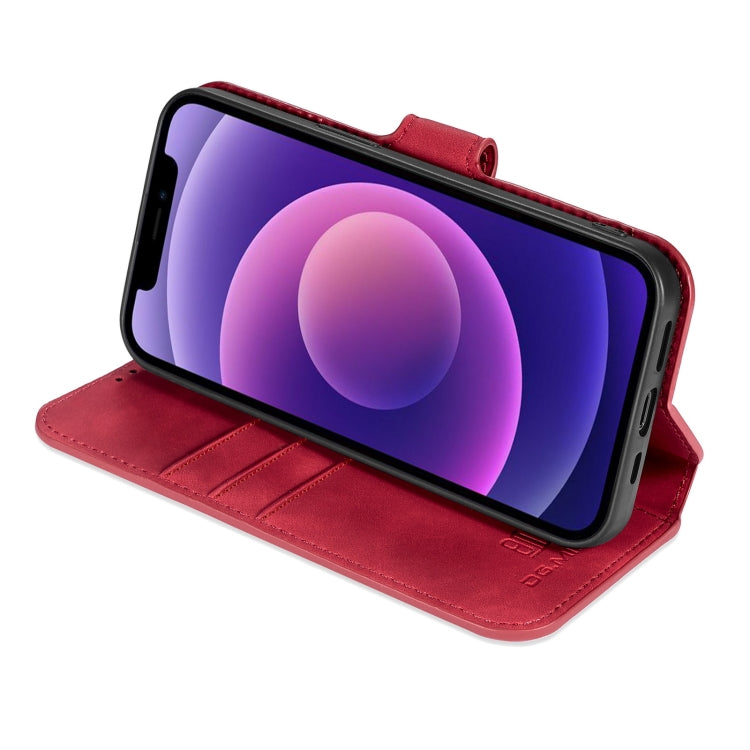 For iPhone 13 DG.MING Retro Oil Side Horizontal Flip Leather Case with Holder & Card Slots & Wallet(Red) - HoMEdemic™ 