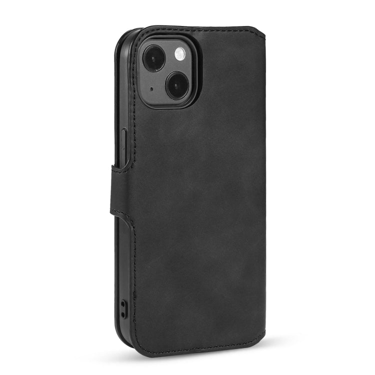 For iPhone 13 DG.MING Retro Oil Side Horizontal Flip Leather Case with Holder & Card Slots & Wallet(Black) - HoMEdemic™ 