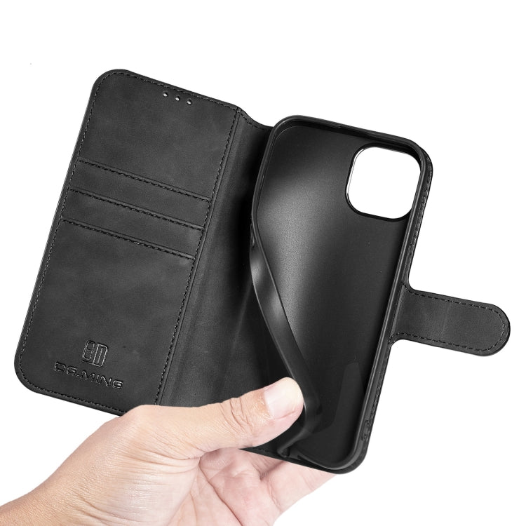For iPhone 13 DG.MING Retro Oil Side Horizontal Flip Leather Case with Holder & Card Slots & Wallet(Black) - HoMEdemic™ 