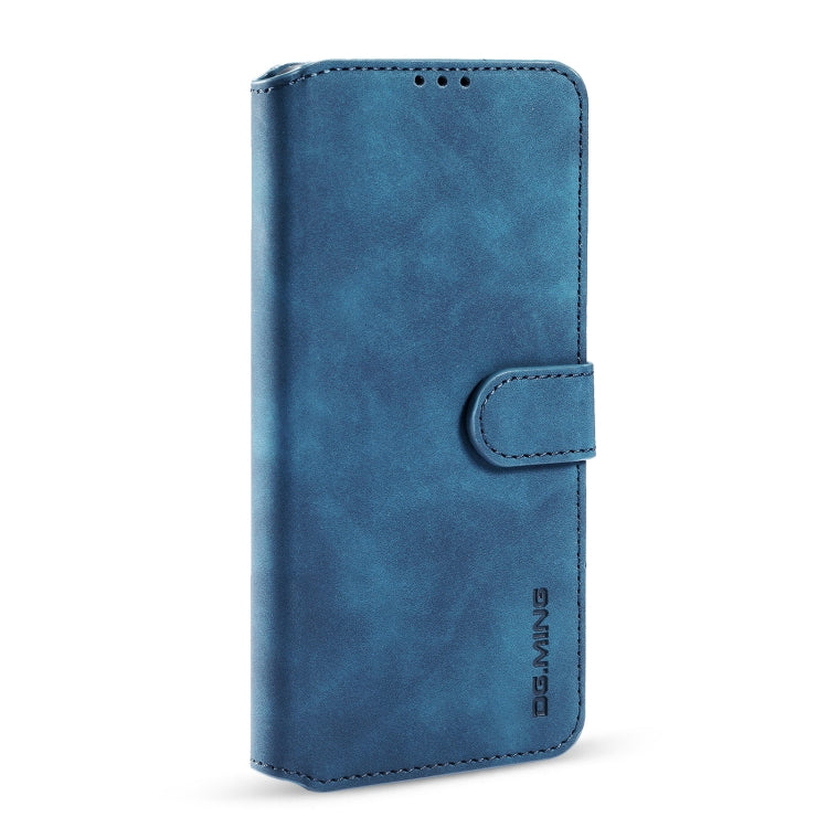 For iPhone 13 DG.MING Retro Oil Side Horizontal Flip Leather Case with Holder & Card Slots & Wallet(Blue) - HoMEdemic™ 