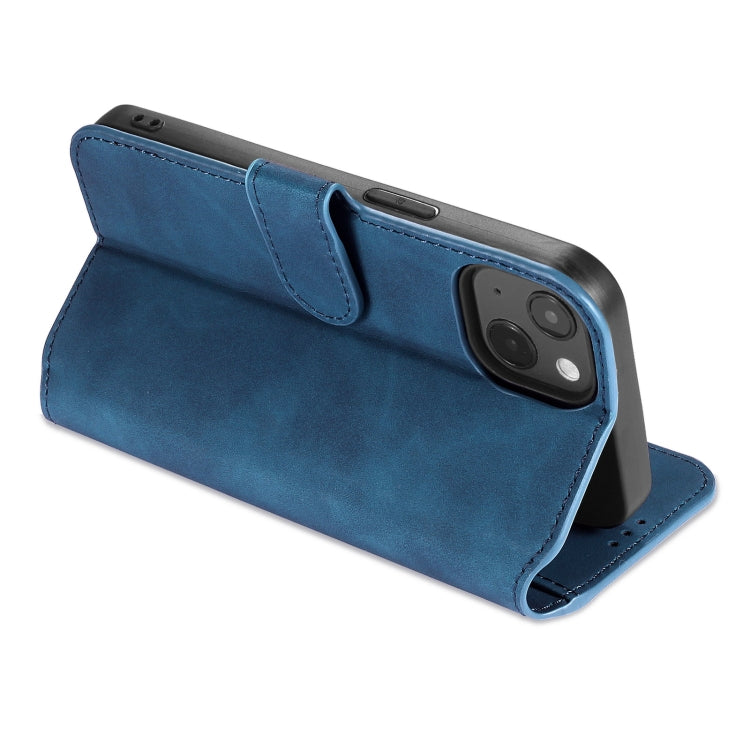 For iPhone 13 DG.MING Retro Oil Side Horizontal Flip Leather Case with Holder & Card Slots & Wallet(Blue) - HoMEdemic™ 