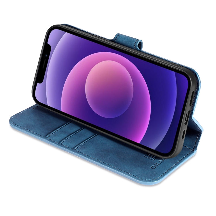 For iPhone 13 DG.MING Retro Oil Side Horizontal Flip Leather Case with Holder & Card Slots & Wallet(Blue) - HoMEdemic™ 