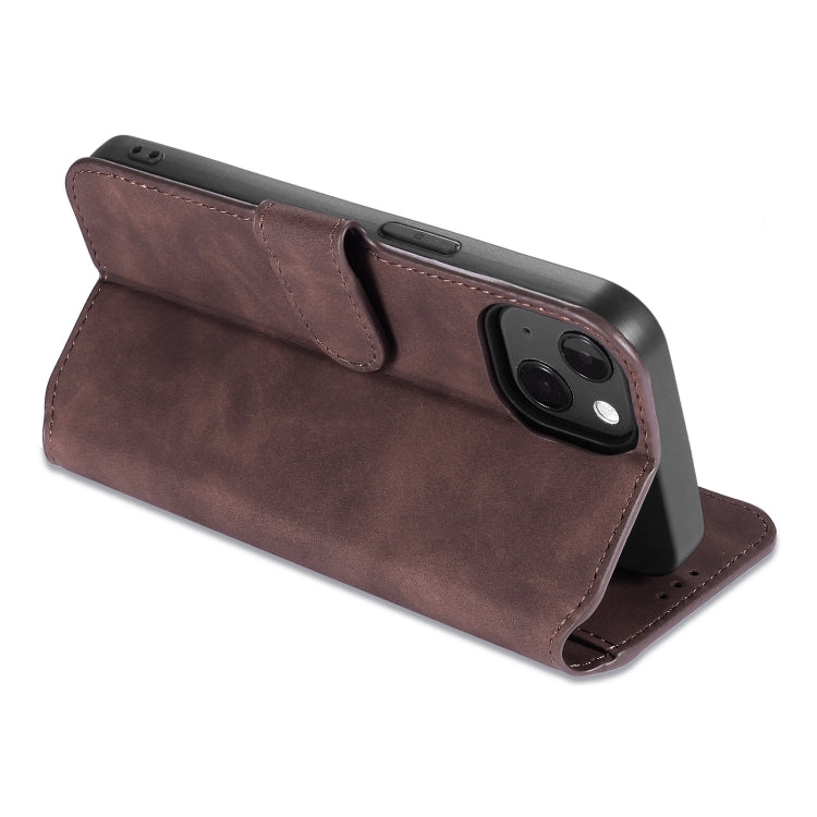 For iPhone 13 DG.MING Retro Oil Side Horizontal Flip Leather Case with Holder & Card Slots & Wallet(Coffee) - HoMEdemic™ 