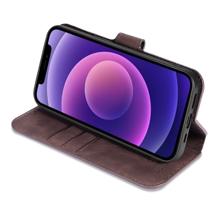 For iPhone 13 DG.MING Retro Oil Side Horizontal Flip Leather Case with Holder & Card Slots & Wallet(Coffee) - HoMEdemic™ 