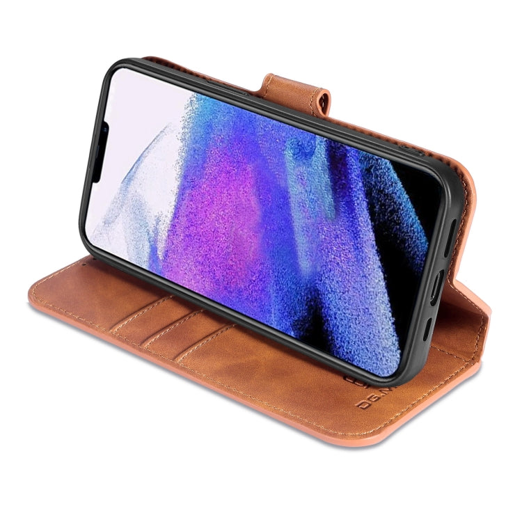 For iPhone 13 Pro DG.MING Retro Oil Side Horizontal Flip Leather Case with Holder & Card Slots & Wallet (Brown) - HoMEdemic™ 