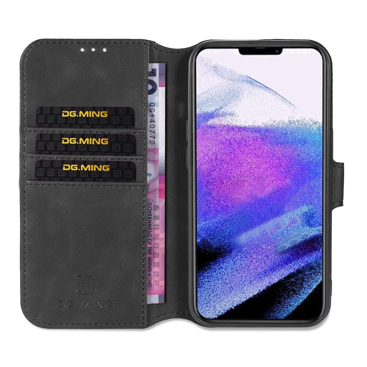 For iPhone 13 Pro DG.MING Retro Oil Side Horizontal Flip Leather Case with Holder & Card Slots & Wallet (Black) - HoMEdemic™ 