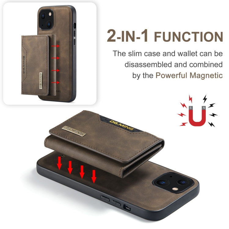 For iPhone 13 mini DG.MING M2 Series 3-Fold Card Bag Shockproof Case with Wallet & Holder Function (Coffee) - HoMEdemic™ 