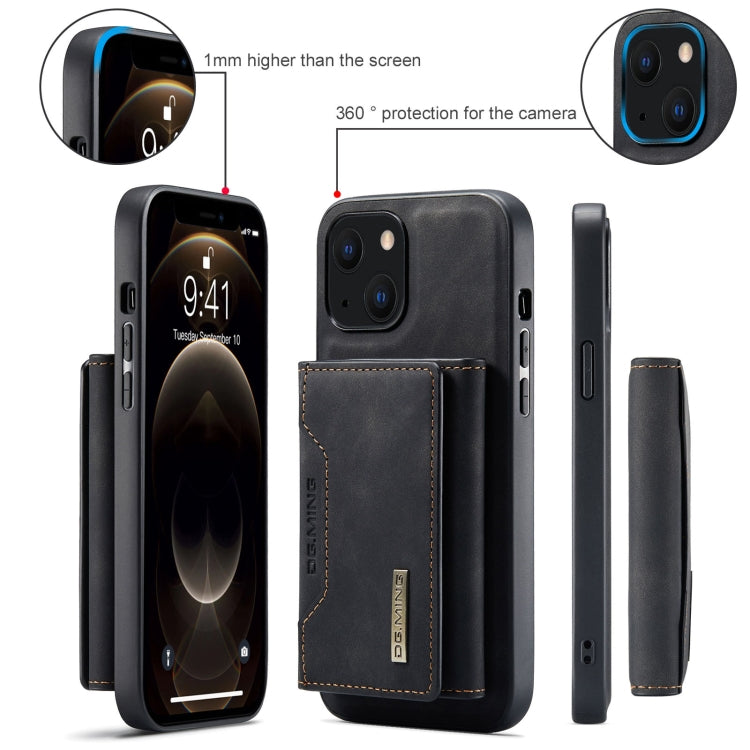 For iPhone 13 DG.MING M2 Series 3-Fold Card Bag Shockproof Case with Wallet & Holder Function(Black) - HoMEdemic™ 