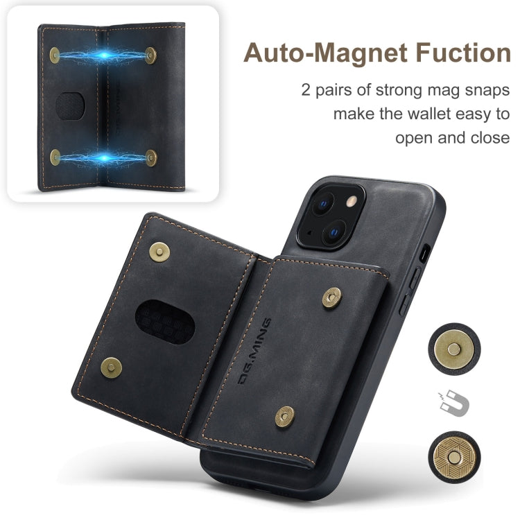 For iPhone 13 DG.MING M2 Series 3-Fold Card Bag Shockproof Case with Wallet & Holder Function(Black) - HoMEdemic™ 