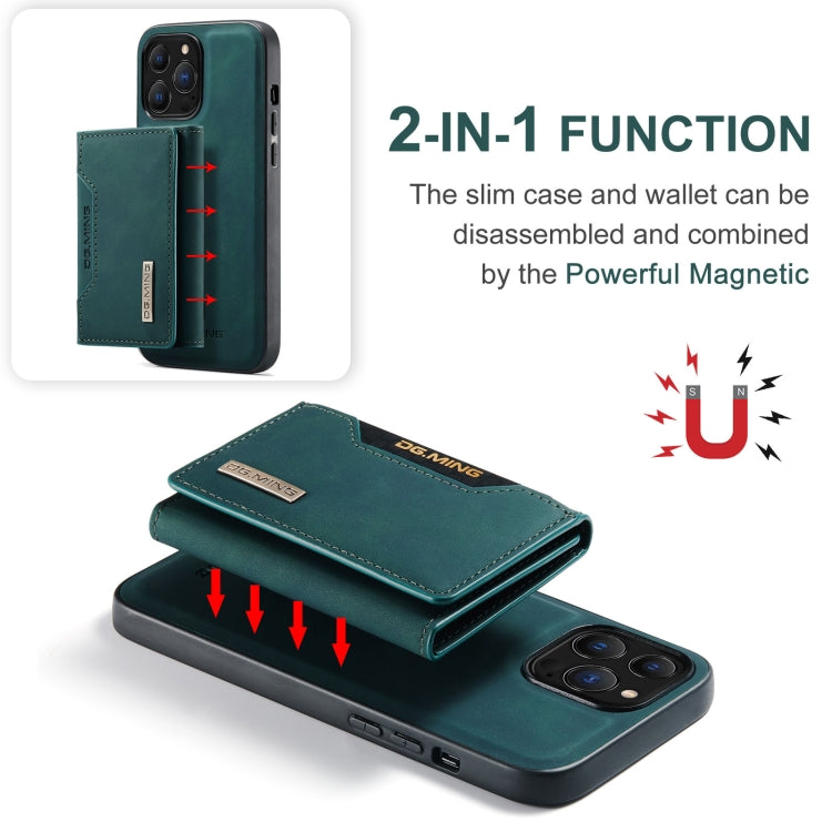 For iPhone 13 Pro DG.MING M2 Series 3-Fold Card Bag Shockproof Case with Wallet & Holder Function (Green) - HoMEdemic™ 