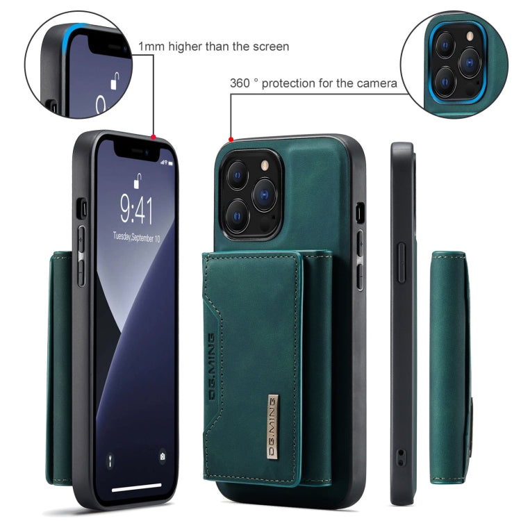 For iPhone 13 Pro DG.MING M2 Series 3-Fold Card Bag Shockproof Case with Wallet & Holder Function (Green) - HoMEdemic™ 