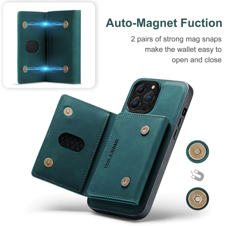 For iPhone 13 Pro DG.MING M2 Series 3-Fold Card Bag Shockproof Case with Wallet & Holder Function (Green) - HoMEdemic™ 