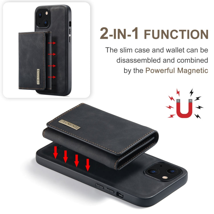 For iPhone 13 DG.MING M1 Series 3-Fold Multi Card Wallet Shockproof Case with Holder Function (Black) - HoMEdemic™ 