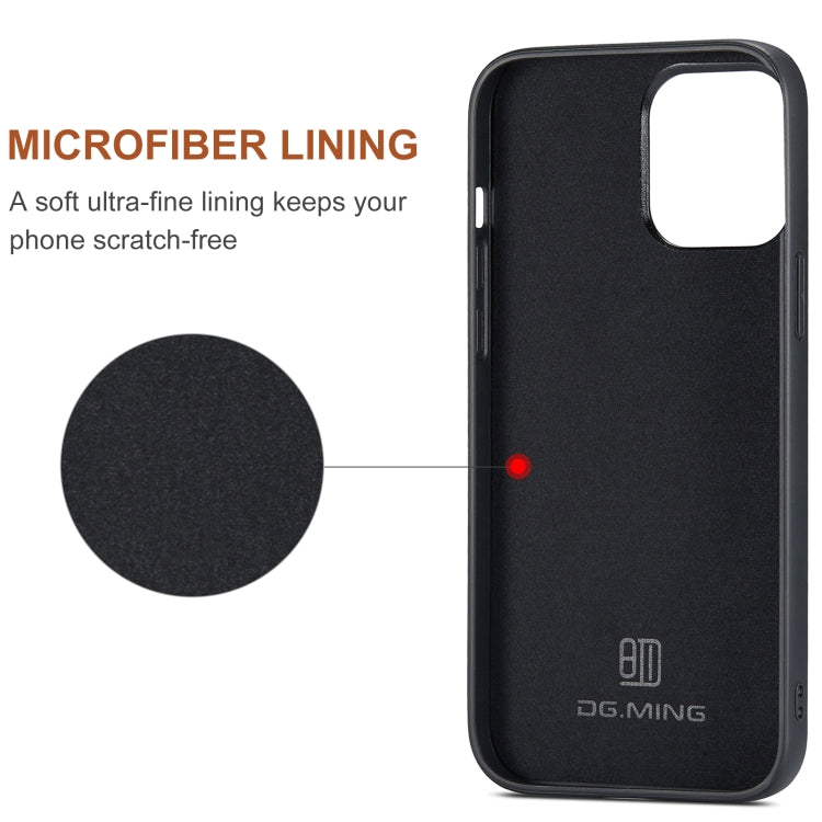 For iPhone 13 DG.MING M1 Series 3-Fold Multi Card Wallet Shockproof Case with Holder Function (Black) - HoMEdemic™ 
