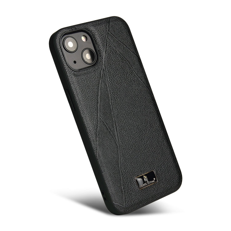 For iPhone 13 mini Fierre Shann Leather Texture Phone Back Cover Case (Ox Tendon Black) - HoMEdemic™ 