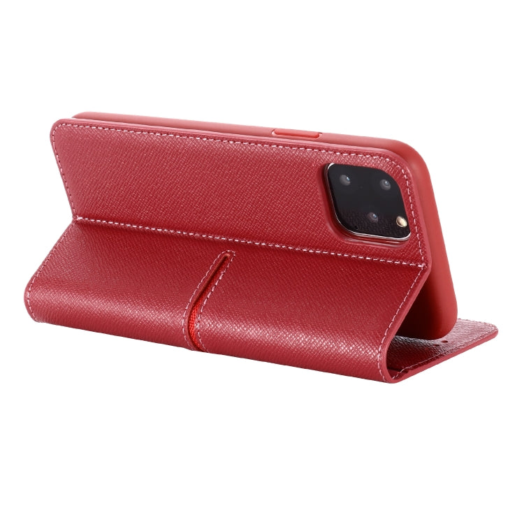 For iPhone 11 Pro GEBEI Top-grain Leather Horizontal Flip Protective Case with Holder & Card Slots & Wallet & Photo Frame(Red Wine) - HoMEdemic™ 