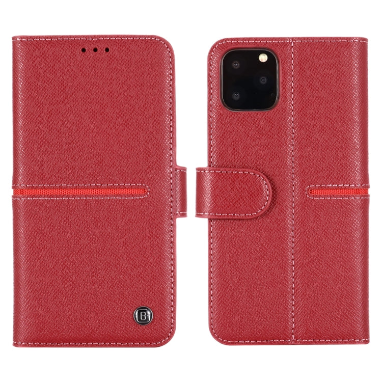 For iPhone 11 GEBEI Top-grain Leather Horizontal Flip Protective Case with Holder & Card Slots & Wallet & Photo Frame(Red Wine) - HoMEdemic™ 