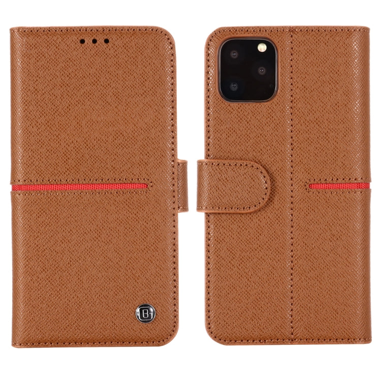 For iPhone 11 GEBEI Top-grain Leather Horizontal Flip Protective Case with Holder & Card Slots & Wallet & Photo Frame(Brown) - HoMEdemic™ 