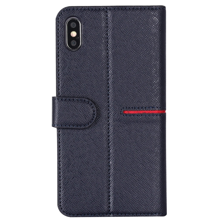 For iPhone XS Max GEBEI Top-grain Leather Horizontal Flip Protective Case with Holder & Card Slots & Wallet & Photo Frame(Blue) - HoMEdemic™ 