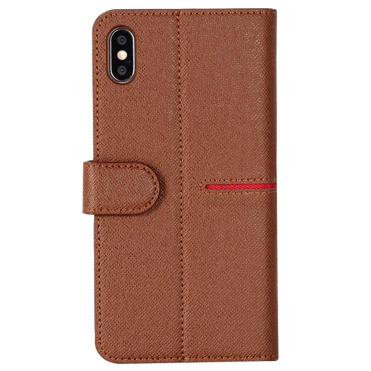 For iPhone XS Max GEBEI Top-grain Leather Horizontal Flip Protective Case with Holder & Card Slots & Wallet & Photo Frame(Brown) - HoMEdemic™ 
