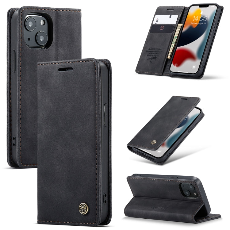 For iPhone 13 mini CaseMe-013 Multifunctional Retro Frosted Horizontal Flip Leather Case with Card Slot & Holder & Wallet (Black) - HoMEdemic™ 