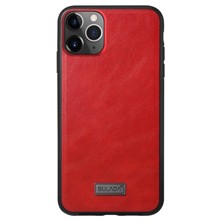 For iPhone 11 Pro SULADA Shockproof TPU + Handmade Leather Protective Case(Red) - HoMEdemic™ 