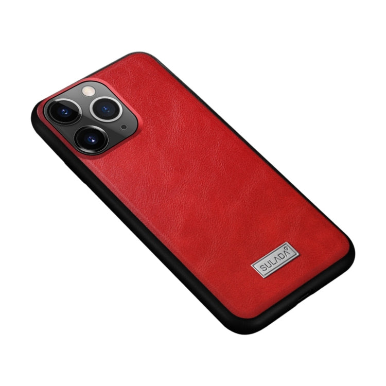 For iPhone 11 Pro SULADA Shockproof TPU + Handmade Leather Protective Case(Red) - HoMEdemic™ 