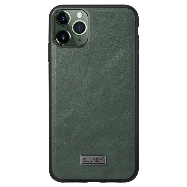 For iPhone 11 Pro SULADA Shockproof TPU + Handmade Leather Protective Case(Green) - HoMEdemic™ 