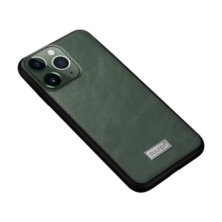 For iPhone 11 Pro SULADA Shockproof TPU + Handmade Leather Protective Case(Green) - HoMEdemic™ 
