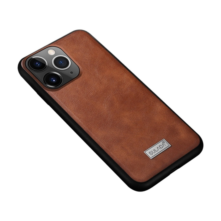 For iPhone 11 Pro SULADA Shockproof TPU + Handmade Leather Protective Case(Brown) - HoMEdemic™ 