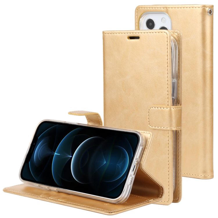 For iPhone 13 Pro GOOSPERY BLUE MOON Crazy Horse Texture Horizontal Flip Leather Case with Holder & Card Slot & Wallet (Gold) - HoMEdemic™ 