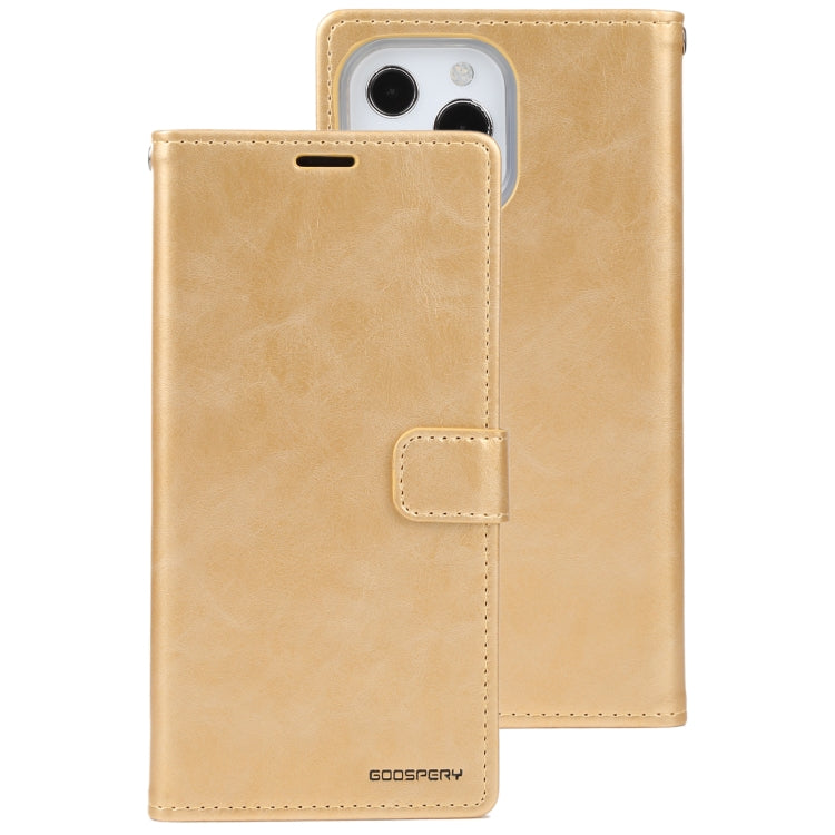 For iPhone 13 Pro GOOSPERY BLUE MOON Crazy Horse Texture Horizontal Flip Leather Case with Holder & Card Slot & Wallet (Gold) - HoMEdemic™ 