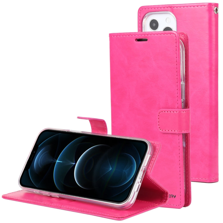 For iPhone 13 Pro GOOSPERY BLUE MOON Crazy Horse Texture Horizontal Flip Leather Case with Holder & Card Slot & Wallet (Rose Red) - HoMEdemic™ 
