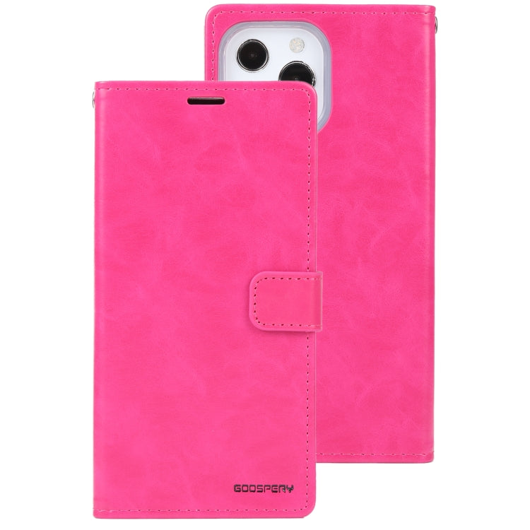 For iPhone 13 Pro GOOSPERY BLUE MOON Crazy Horse Texture Horizontal Flip Leather Case with Holder & Card Slot & Wallet (Rose Red) - HoMEdemic™ 