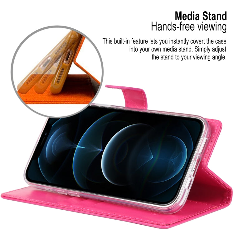 For iPhone 13 Pro GOOSPERY BLUE MOON Crazy Horse Texture Horizontal Flip Leather Case with Holder & Card Slot & Wallet (Rose Red) - HoMEdemic™ 
