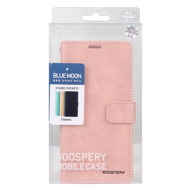 For iPhone 13 Pro GOOSPERY BLUE MOON Crazy Horse Texture Horizontal Flip Leather Case with Holder & Card Slot & Wallet (Rose Gold) - HoMEdemic™ 