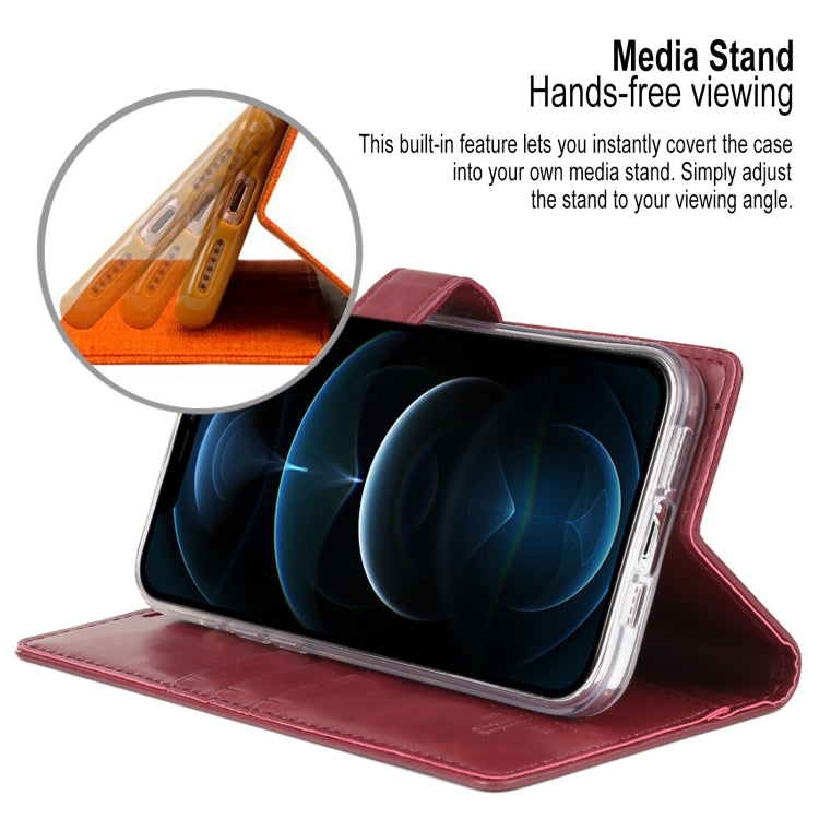 For iPhone 13 Pro GOOSPERY BLUE MOON Crazy Horse Texture Horizontal Flip Leather Case with Holder & Card Slot & Wallet (Wine Red) - HoMEdemic™ 