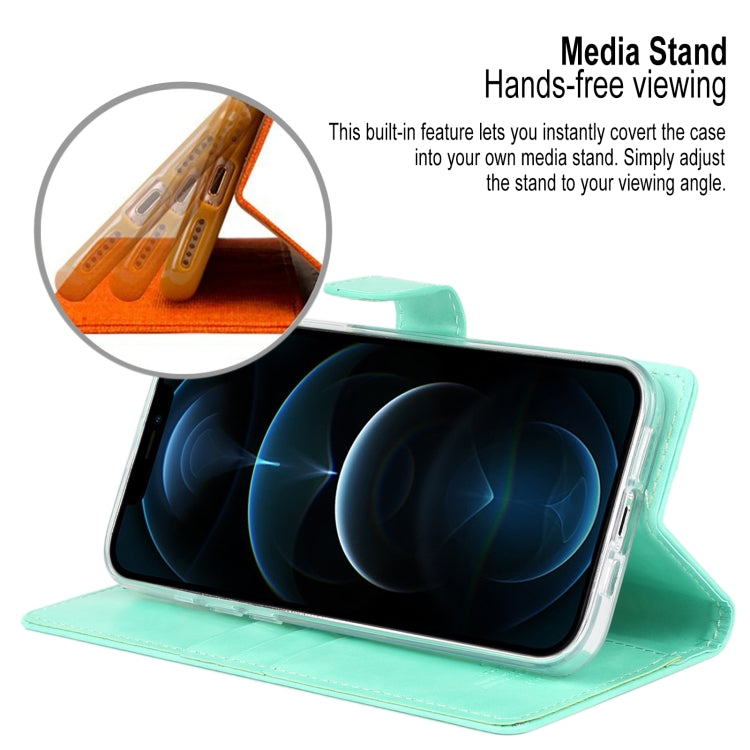 For iPhone 13 Pro GOOSPERY BLUE MOON Crazy Horse Texture Horizontal Flip Leather Case with Holder & Card Slot & Wallet (Mint Green) - HoMEdemic™ 