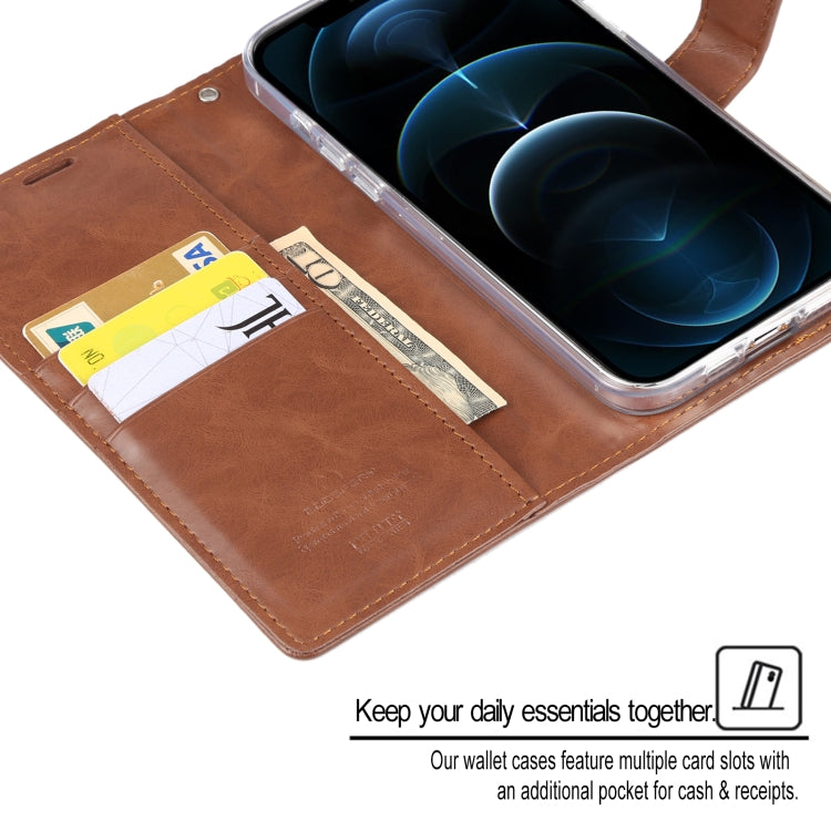 For iPhone 13 Pro GOOSPERY BLUE MOON Crazy Horse Texture Horizontal Flip Leather Case with Holder & Card Slot & Wallet (Rose Gold) - HoMEdemic™ 