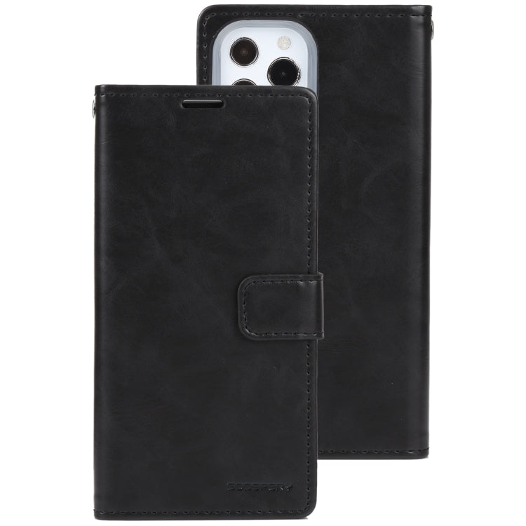 For iPhone 13 Pro Max GOOSPERY BLUE MOON Crazy Horse Texture Horizontal Flip Leather Case with Holder & Card Slot & Wallet (Black) - HoMEdemic™ 