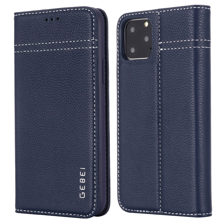 GEBEI Top-grain Leather Horizontal Flip Protective Case with Holder & Card Slots, For iPhone 11, For iPhone 11 Pro, For iPhone 11 Pro Max, For iPhone XS / X, For iPhone XR